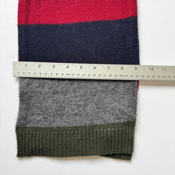 J. Crew Scarf Striped Rectangle Long Warm Cashmere Rabbit Wool Blend Men's OS - Picture 5 of 5